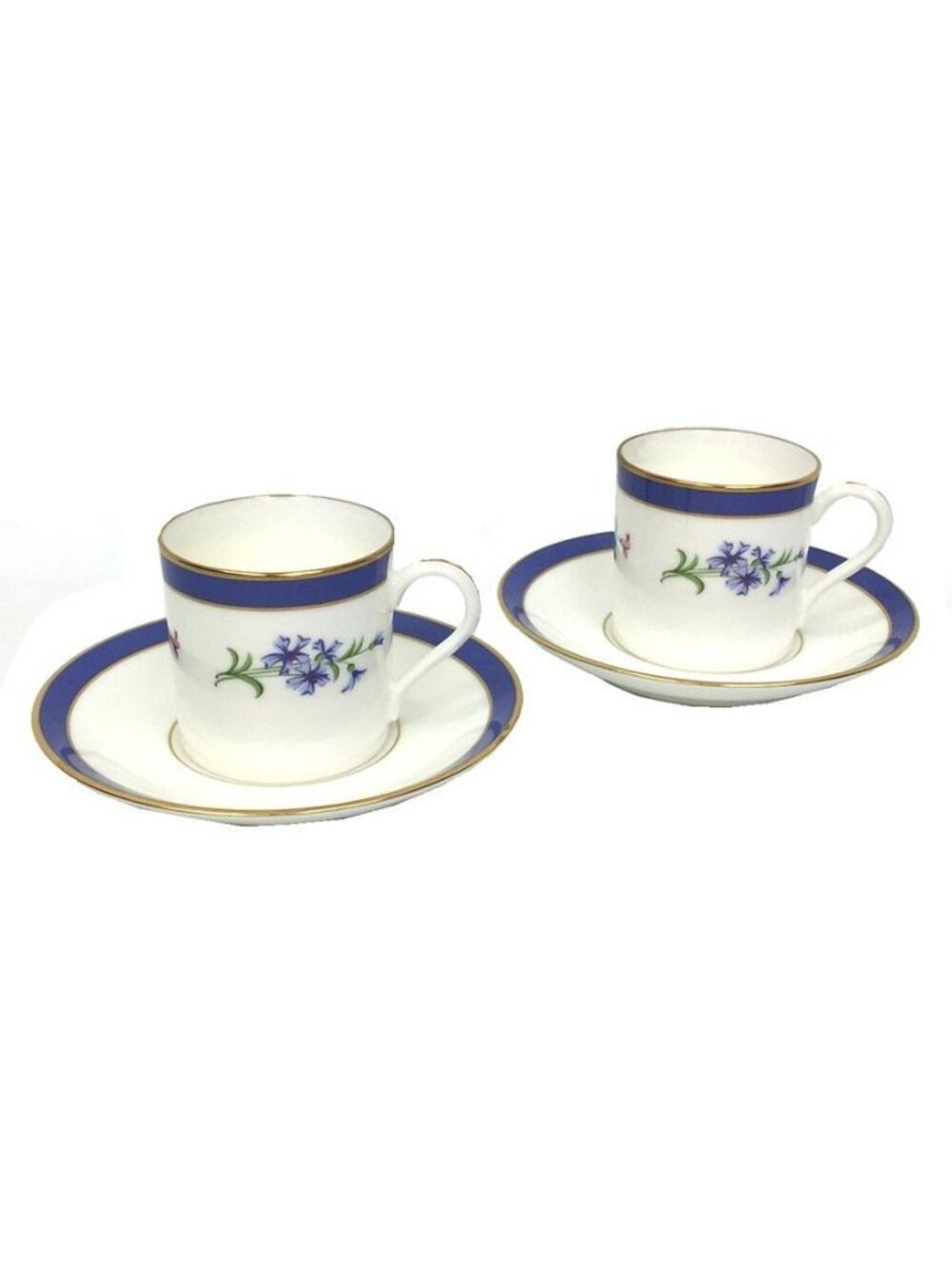 Tiffany & Co Floral Demi Cup and Saucer Pair Aq5582